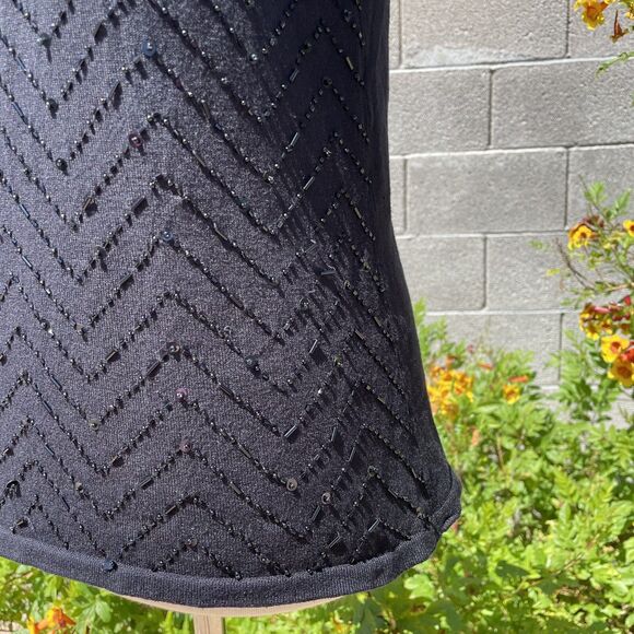 Nicole Studio Beaded Black Tank Top Sz 8 Medium Tank Top Beaded Going Out Top M - Picture 4 of 15
